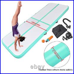 10 Ft Air Mat Track Inflatable Tumbling Mat Gymnastics Training Workout Green