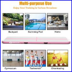 10FT Air Track Inflatable Gymnastics Tumbling Mat with Pump Indoor Outdoor Pink