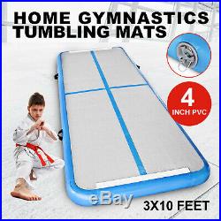 10FT Inflatable Gym Mat Airtrack Air Tumbling Track Floor Home Gymnastics GYM