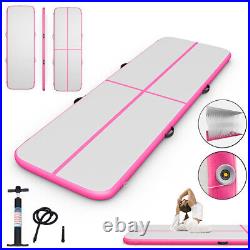 10Ft Air Track Inflatable Gymnastics Tumbling Mat With Pump Indoor Outdoor Pink