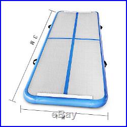 10ft Airtrack Air Track Floor Inflatable Gymnastics Tumbling Mat GYM +Pump Blue