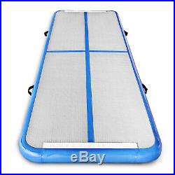 10ft Airtrack Air Track Floor Inflatable Gymnastics Tumbling Mat GYM +Pump Blue