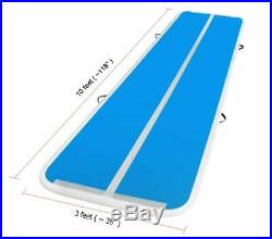 118 Air Track Blue-White Inflatable Gymnastic Tumbling Exercise Mat AirTrack