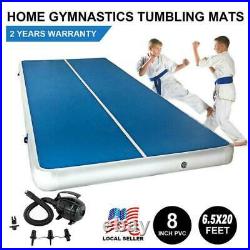 13/16/20FT Inflatable Air Track Floor Home Gymnastics Pad Tumbling Mat GYM Pump