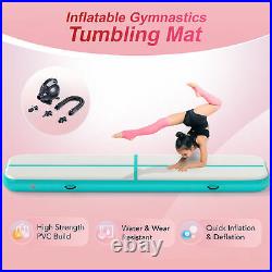 13' Inflatable Gymnastics & Yoga Mat Home Gym Air Track Tumbling Mat with Pump