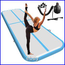 13FT Air Inflatable Tumbling Gymnastics Mat Tumble Track Gym Training Floor Pump