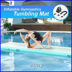 13ft Air Track Exercise Mat for Home & Outdoor Gymnastics Yoga & More Mint/Gray