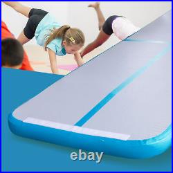 13ft Inflatable Air Track Floor Home Gymnastics Tumbling Mat Air Pump Kids Blue