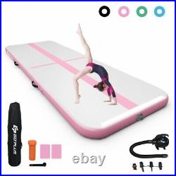 15 ft Air Track Inflatable Gymnastics Tumbling Mat with Pump Indoor Outdoor Pink