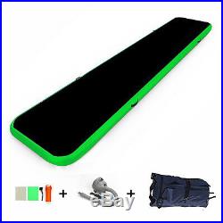16ft Inflatable Gymnastics Air Track Tumbling Mat with Pump Green-Black