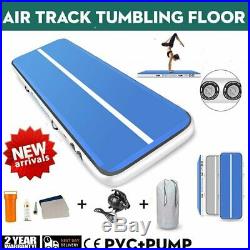 20 Air Track Floor Inflatable Balance Gymnastics Mat Electric Pump Blue Tumbling