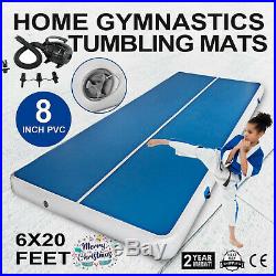 20 FT 8Thick Air Track Tumbling Inflatable Mat Gymnastic Yoga Training Fitness