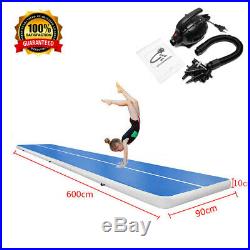 20FT Unisex Inflatable Air Track Floor Home Gymnastics Tumbling Mat GYM + Pump