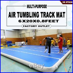 20Ft Air track Inflatable Floor Home Gymnastics Tumbling Mat GYM W. Pump Gift US