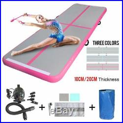 20ft Air Track Gymnastic Tumbling Inflatable Mat Water Pool Floor Exercise Pink
