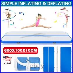 20ft Inflatable Air Mat Track Floor Home Gymnastics Tumbling Mat + Pump tool