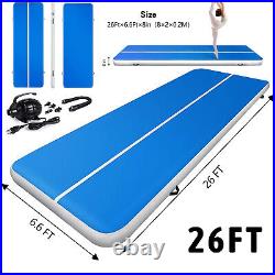 26FT X 6.6FT Air Inflatable Track Mat Floor Home Tumbling Mat GYM with Pump