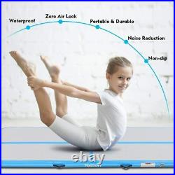 3.3ft-40ft Air Mat Track Kids Inflatable Gymnastics Mat Yoga Tumbling Mat +Pump