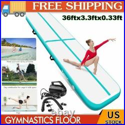 36ft 0.33ft Air Mat Track Inflatable Gymnastics Mats Yoga Tumbling Mat with Pump