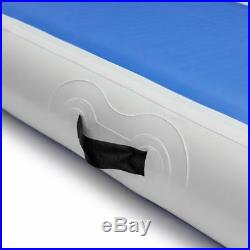 4m x 1m Inflatable Air Track Mat 20cm Thick Gymnastic Tumbling Blue And White