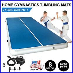 6x20 ft Air Track Floor Home Gymnastics Tumbling Mat GYM With Pump Great Gift