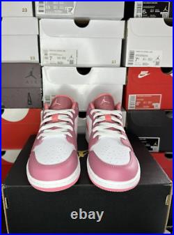 Air Jordan 1 Low GS Berry Pink 553560-616 All Youth Sizes Fast Shipping Retro