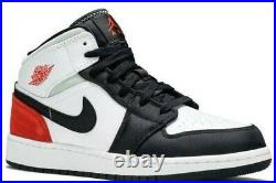 Air Jordan 1 MID Se (gs) White / Track Red-black-igloo Bq6931 100 Grade School