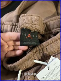 Air Jordan x Travis Scott Archaeo Brown Fleece Pants Men's Sz Small DO4097-256
