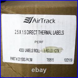 Air Track BCI13417 2.5 x 1.5 Direct Thermal Labels (4,300 Labels Per Roll)