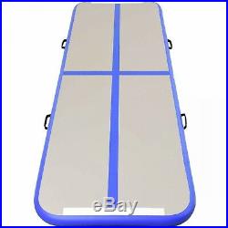Air Track Inflatable Gymnastics Tumbling Floor Gym Mat Pump Blue Gray PVC 118x40