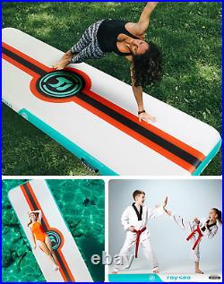 Air Tumbling Track Mat, 10Ft Inflatable Air Gymnastics Mat, Inflatable Dock, wit