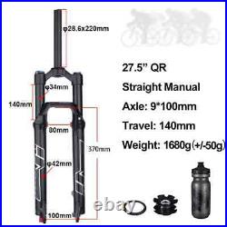 Bike Front Suspension Oil Air Fork 27.5/29 Inch 120/140mm Travel Straight Tube