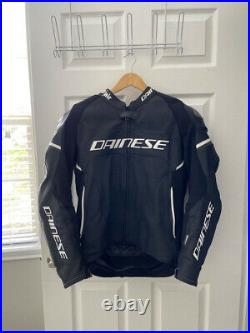 Dainese Racing 3 D-Air Leather Jacket Black Airbag Motorcycle Size 54