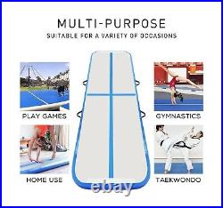 FBSPORT 8inches/4 inches Thickness Air Inflatable Track Mat, 26ft/23ft/20ft/17