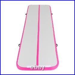 Floor Tumbling Training Pad Yoga Air Track Inflatable Gymnastics Mat withPump Pink