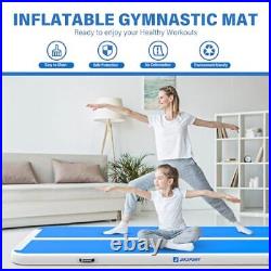 Gymnastics Air Mat Tumble Track Tumbling Mat 6.56ftx3.3ftx4inch Double Blue