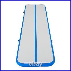 Home Inflatable Gymnastics Tumbling Mat Air Track Floor Mats with Pump Blue