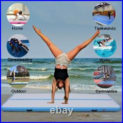 IBATMS Gymnastics Air 13 ft Tumbling Mat Track for Cheerleading Yoga Light Blue