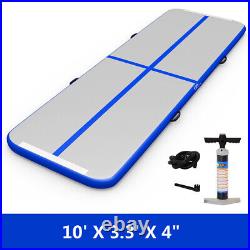 Inflatable Gymnastics Tumbling Mat Air Track Floor Mats with Pump Home Use Blue