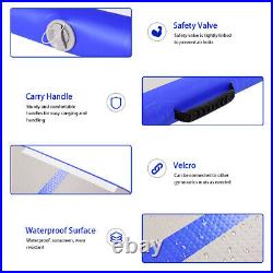 Inflatable Gymnastics Tumbling Mat Air Track Floor Mats with Pump Home Use Blue