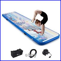 Mdeam 13FT Air Tumbling Mats for Snowman Pattern Inflatable Tumble Track Mat