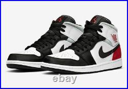 NEW Nike Air Jordan 1 Mid SE Men's Size 10 White/Track Red-Black 852542-100