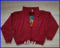 NIKE AIR JORDAN Vintage 90s Big Jumpman Windbreaker Track Jacket -Red Large Rare