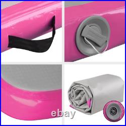 NNEDSZ 3m x 1m Air Track Mat Gymnastic Tumbling Pink and Grey