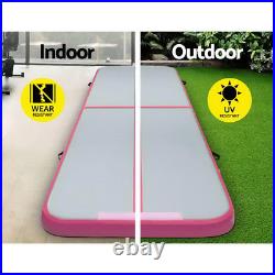 NNEDSZ 3m x 1m Air Track Mat Gymnastic Tumbling Pink and Grey