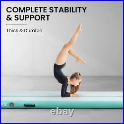 NNEMB 800x100x20cm Inflatable Air Track Mat Tumbling Gymnastics-Mint & Grey-with