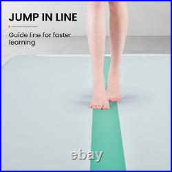 NNEMB 800x100x20cm Inflatable Air Track Mat Tumbling Gymnastics-Mint & Grey-with