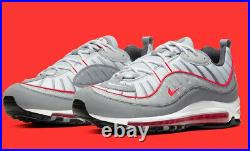 New Nike Air Max 98 Particle Grey/Track Red CI3693-001 Mens Size 11.5