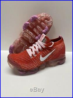 New Nike Air Vapormax Flyknit 3 Track Red Pink White CU4756-600 Womens Size 8.5
