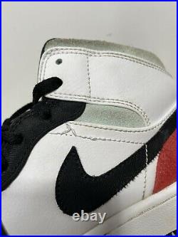Nike AIR JORDAN 1 MID UNION Black Toe Size 8.5 852542-100 White/Track Red